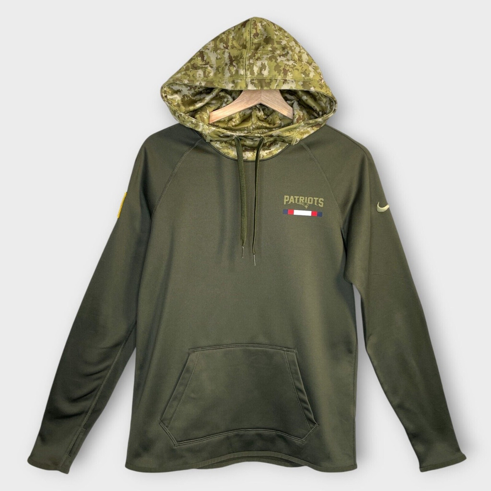 Nike NFL Team Apparel Hoodie Mens Small Green Army Patriots Salute to Service